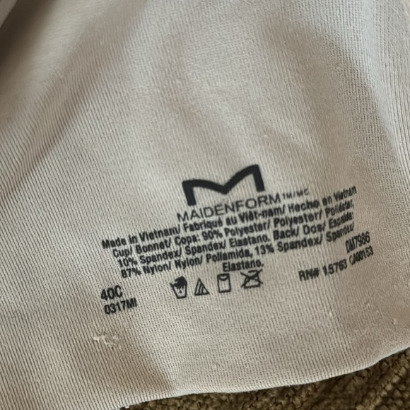 Maidenform bra sz 40C beige  tan lace intimates - Picture 7 of 7